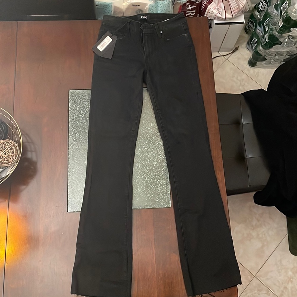 PAIGE Boot cut flare Jean w raw bottoms